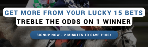 TREBLE THE ODDS ON 1 WINNER