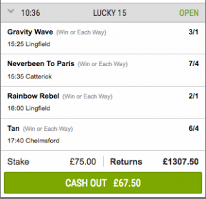 betting slip